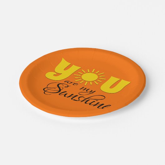 Du bist mein Sonnenschein Pappteller (Schrägansicht)