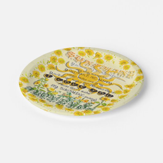 Du bist mein Sonnenschein Pappteller (Schrägansicht)