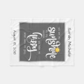 Du bist mein Sonnenschein, personalisiert grau/wei Fleecedecke (Vorderseite (Horizontal))