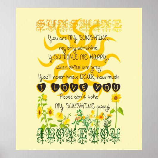 Du bist mein Sonnenschein. Poster (Vorne)