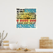 Du bist mein Sonnenschein Poster (Küche)