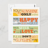 Du bist mein Sonnenschein Postkarte (Vorne/Hinten)