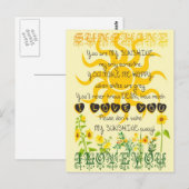 Du bist mein Sonnenschein. Postkarte (Vorne/Hinten)