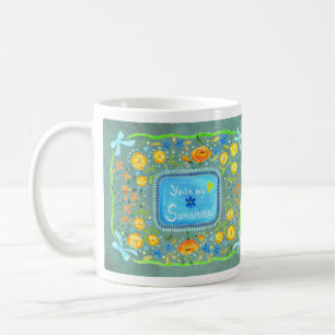Du bist mein Sonnenschein Pretty Maximalist Floral Kaffeetasse