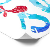 Du bist mein Sonnenschein Print rot weiß und blau Poster (Ecke)