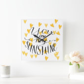 Du bist mein Sonnenschein Quadratische Wanduhr (Zuhause)