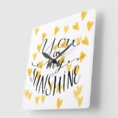 Du bist mein Sonnenschein Quadratische Wanduhr (Winkel)