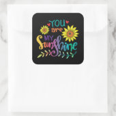 Du bist mein Sonnenschein Quadratischer Aufkleber (Tasche)