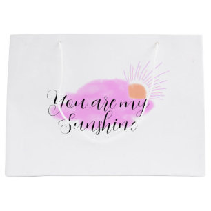 du bist mein Sonnenschein rosa lila Sonnenstrahlen Große Geschenktüte