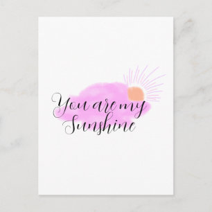 du bist mein Sonnenschein rosa lila Sonnenstrahlen Postkarte