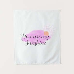 du bist mein Sonnenschein rosa lila Sonnenstrahlen Wandteppich