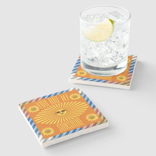 Du bist mein Sonnenschein Steinuntersetzer (Seitenansicht)