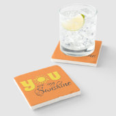 Du bist mein Sonnenschein-Text Steinuntersetzer (Seitenansicht)