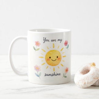Du bist mein Sonnenschein Wasserfarbe Floral Kaffeetasse