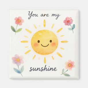 Du bist mein Sonnenschein Wasserfarbe Floral Magnet