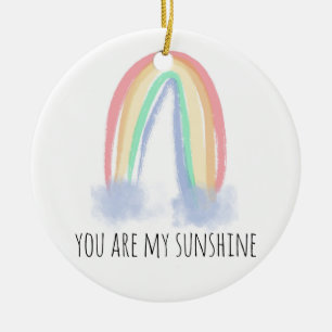 Du bist mein Sonnenschein Wasserfarbe gemalter Reg Keramik Ornament