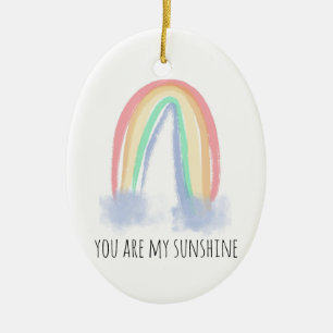 Du bist mein Sonnenschein Wasserfarbe gemalter Reg Keramik Ornament