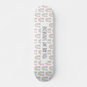 Du bist mein Sonnenschein Wasserfarbe gemalter Reg Skateboard