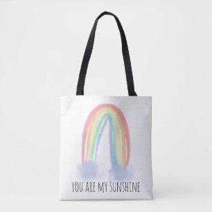 Du bist mein Sonnenschein Wasserfarbe gemalter Reg Tasche
