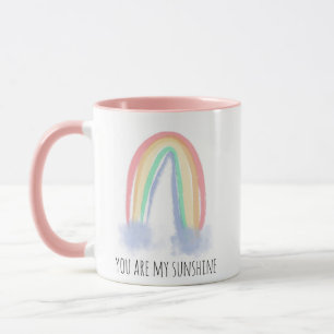 Du bist mein Sonnenschein Wasserfarbe gemalter Reg Tasse