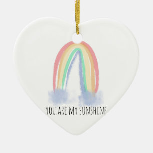 Du bist mein Sonnenschein-Wasserfarben-Regenbogen Keramik Ornament
