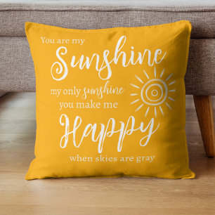 Du bist mein Sonnenscheinorange mit Sonne und weiß Kissen