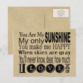 Du bist mein Sonnenschutzkleid und meine Geschenke Postkarte (Vorne/Hinten)