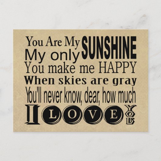 Du bist mein Sonnenschutzkleid und meine Geschenke Postkarte (Vorderseite)