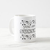 Du bist mein sonniges Schwarz-Weiß-Muster Kaffeetasse (Vorderseite Links)