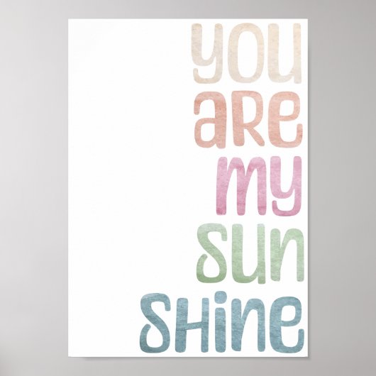 Du bist mein Sunshine Kids Room Print Poster (Vorne)