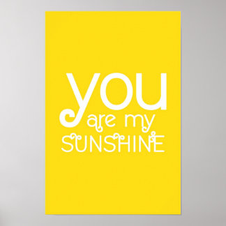 Du bist mein Sunshine Quote Poster Gelb