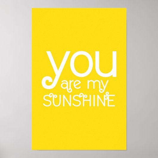 Du bist mein Sunshine Quote Poster Gelb (Vorne)