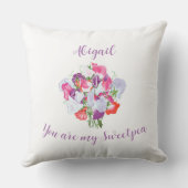 Du bist mein Sweetpea Personalisiertes Kissen (Rückseite)