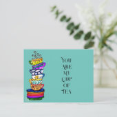 Du bist mein Tee-Postkarte-Cup Postkarte (Stehend Vorderseite)