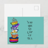 Du bist mein Tee-Postkarte-Cup Postkarte (Vorne/Hinten)