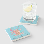 Du bist mein Tee - Valentine, Jubiläum Steinuntersetzer (Seitenansicht)