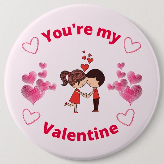 Du bist mein Valentin Button (Vorderseite)