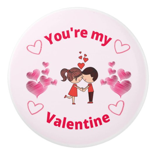 Du bist mein Valentin Keramikknauf (Vorderseite)