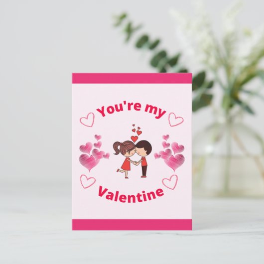 Du bist mein Valentin Postkarte (Stehend Vorderseite)