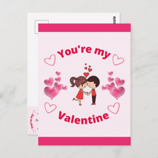Du bist mein Valentin Postkarte (Vorne/Hinten)
