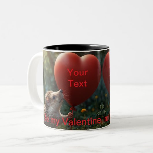 Du bist mein Valentine Zweifarbige Tasse (Vorderseite Links)