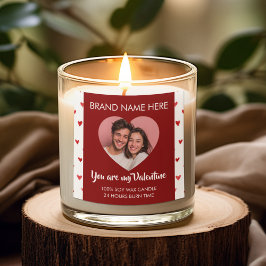 Du bist mein Valentinstag Foto-Kerzenetiketten  Quadratischer Aufkleber