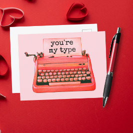 Du bist mein Vintager Red-Type-Schriftsteller Nost Postkarte