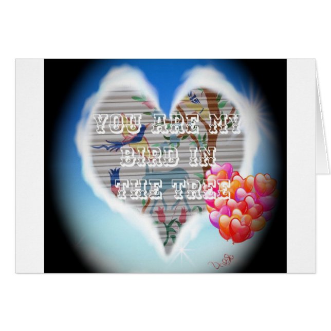 Du bist mein Vogel im Baum: Herzliches Design (Vorderseite (Horizontal))