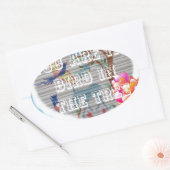 Du bist mein Vogel im Baum: Herzliches Design Ovaler Aufkleber (Umschlag)