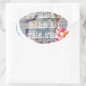 Du bist mein Vogel im Baum: Herzliches Design Ovaler Aufkleber (Tasche)