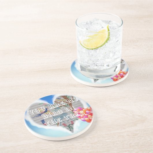 Du bist mein Vogel in den Bäumen.pnng Sandstein Untersetzer (Seite)