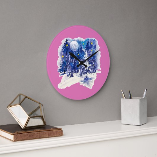 Du bist mein wahrer Norden Große Wanduhr (Büro)