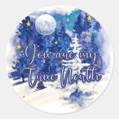 Du bist mein wahrer Norden Runder Aufkleber (Vorderseite)