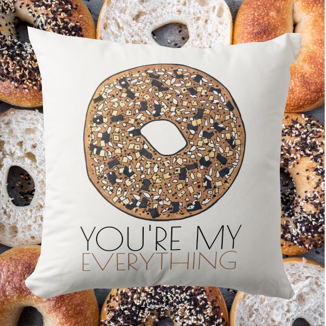 Du bist meine "Alles-Bagel-Frühstück-Liebe" Kissen (You're My Everything Bagel Pillow)